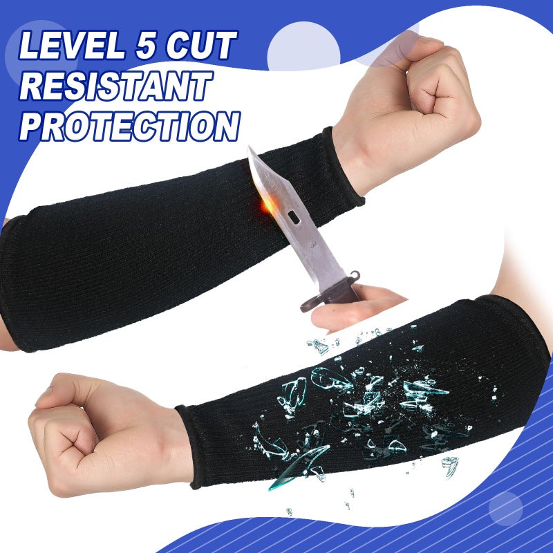Sintege 3 Pairs Arm Protectors for Thin Skin and Bruising Cut Resistant Forearm Sleeve Level 5 Arm Burn Protection Sleeve (Black 9.8 Inch) - Image 5